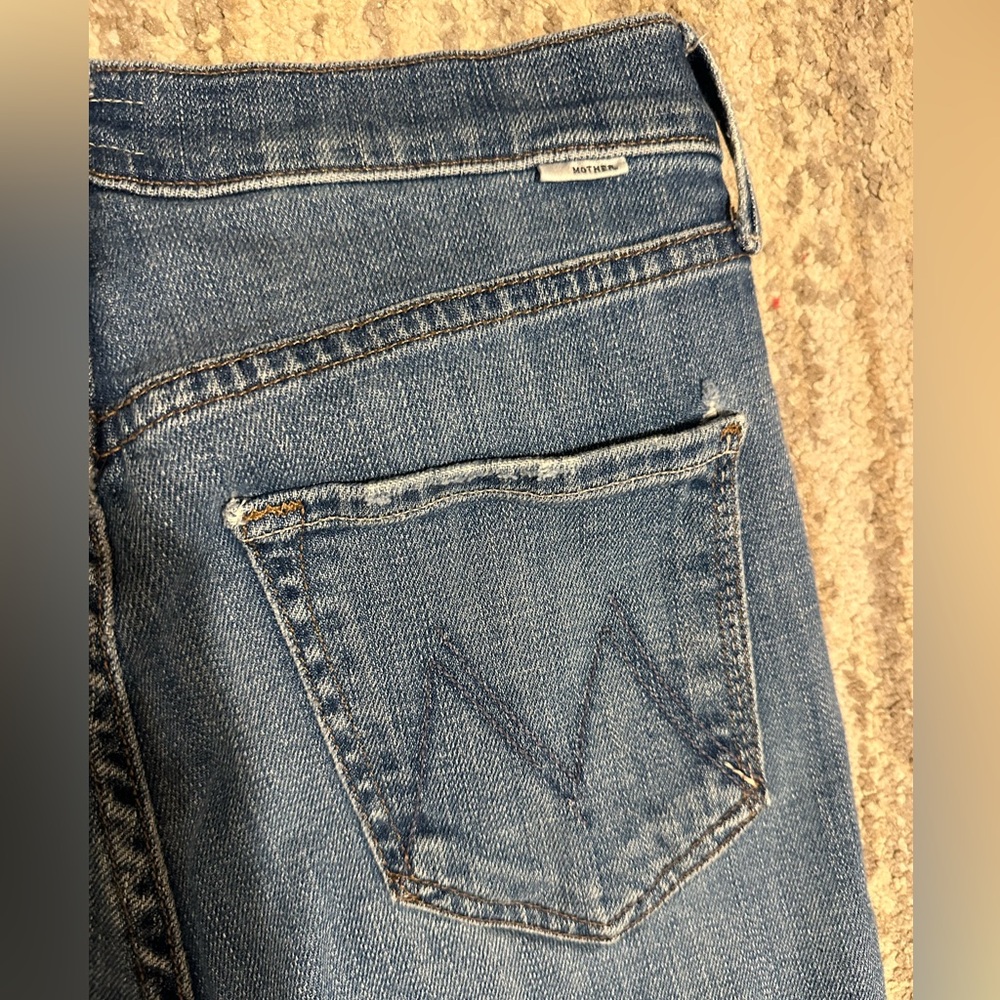 MOTHER The Pixie Dazzler Ankle Fray Straight Jeans - Picture 7 of 11